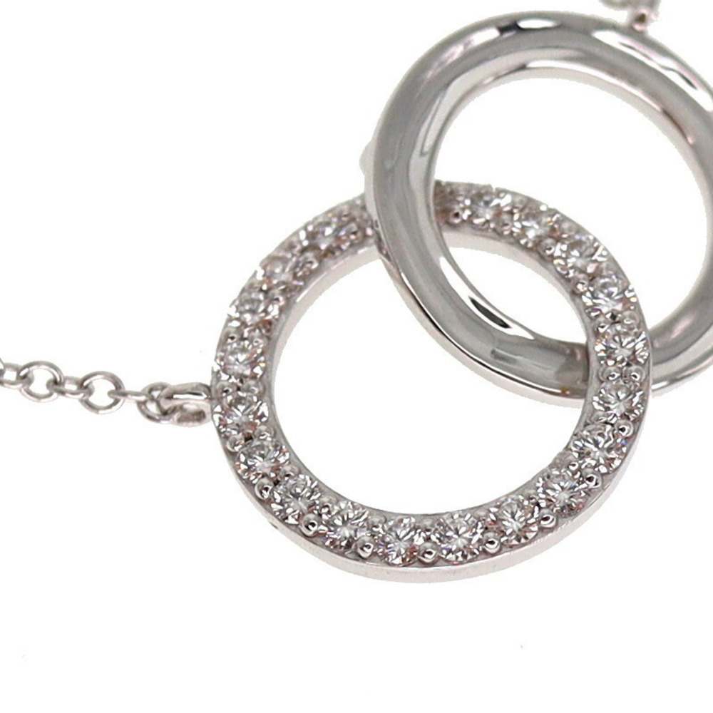 Tiffany Double Interlocking Circle Necklace Diamond White Gold